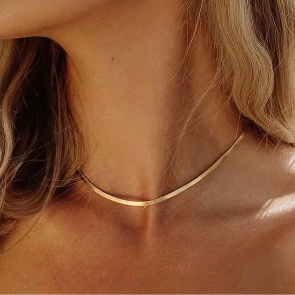 SahrzJewellery Jewelry - 18K Gold Plated Herringbone Necklace